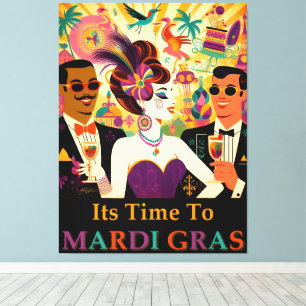 Mid Century Mardi Gras Cocktail Party Canvastryck