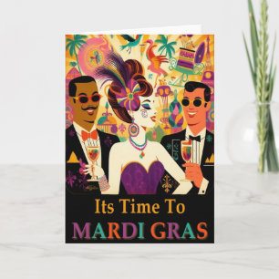 Mid Century Mardi Gras Cocktail Party Kort