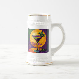 Mid Century Mardi Gras Solnedgång Fleur De Lis Mar Sejdel