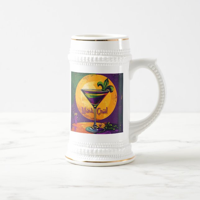 Mid Century Mardi Gras Solnedgång Fleur De Lis Mar Sejdel (Höger)