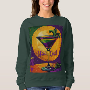 Mid Century Mardi Gras Solnedgång Fleur De Lis Mar T Shirt