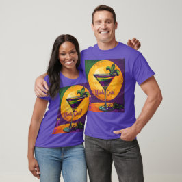 Mid Century Mardi Gras Solnedgång Fleur De Lis Mar T Shirt