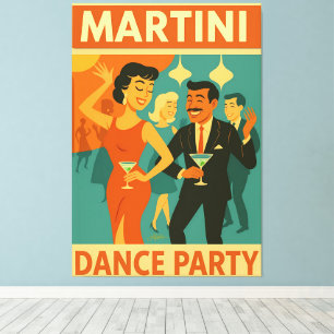 Mid Century Martini Dansfest Canvastryck
