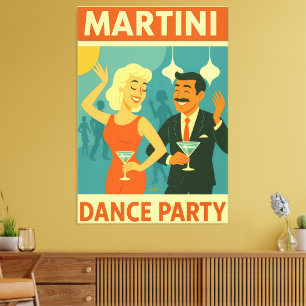 Mid Century Martini Dansfest Canvastryck