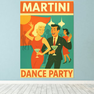 Mid Century Martini Dansfest Canvastryck