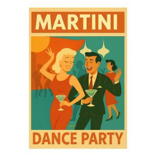 Mid Century Martini Dansfest Fototryck