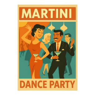 Mid Century Martini Dansfest Fototryck