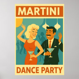 Mid Century Martini Dansfest Poster