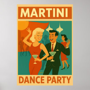 Mid Century Martini Dansfest Poster