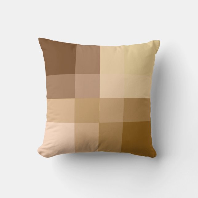 Mid-Century mega plaid - tan and peach Kudde (Framsida)