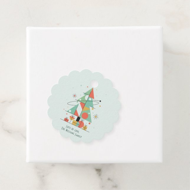 Mid-Century Merry Christmas  Gåvor Etiketter (På plats)