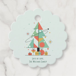 Mid-Century Merry Christmas Gåvor Etiketter