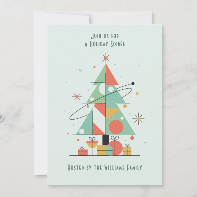 Mid-Century Merry Christmas  Inbjudningar (Framsida)