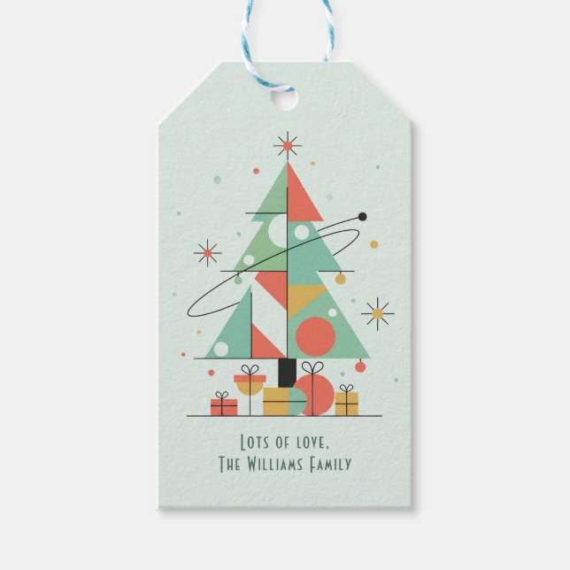 Mid-Century Merry Christmas  Presentetikett (Framsidan)