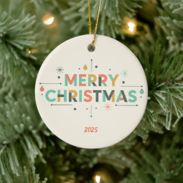 Mid-Century Merry Christmas – Retro Style Julgransprydnad Keramik