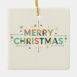 Mid-Century Merry Christmas – Retro Style Julgransprydnad Keramik