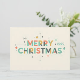 Mid-Century Merry Christmas – Retro Style Julkort
