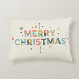 Mid-Century Merry Christmas – Retro Style Prydnadskudde