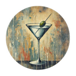 Mid Century Mixed Media Martini Art