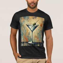 Mid Century Mixed Media Martini Konst T Shirt
