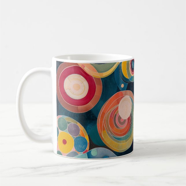 Mid Century Mod Circles in stil of Hilma af Klint Kaffemugg (Vänster)