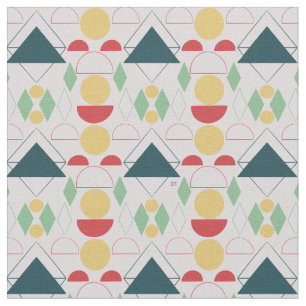 Mid Century-Mod Grått Geometric Tyg