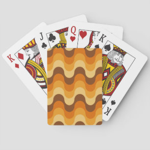 Mid Century Modern 1970-talet Vågigt Rand Mönster Casinokort