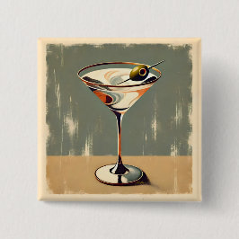 Mid Century Modern 1 Olive Martini-målning Knapp
