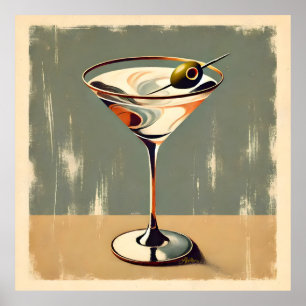 Mid Century Modern 1 Olive Martini-målning Poster