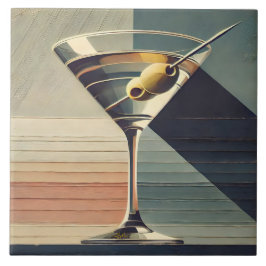 Mid Century Modern 2 Olive Martini Cocktail Hour Kakelplatta