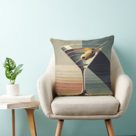 Mid Century Modern 2 Olive Martini Cocktail Hour Kudde
