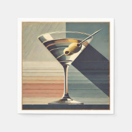 Mid Century Modern 2 Olive Martini Cocktail Hour Pappersservett
