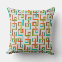 Mid-Century Modern 3D Geometrisk Labyrint Kastkudd