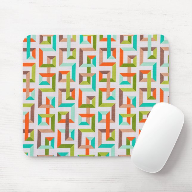 Mid-Century Modern 3D Geometrisk Labyrint Musmatto Musmatta (Med mus)