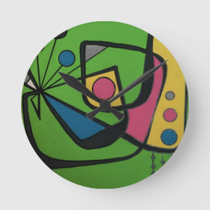 'Mid Century Modern Abstract num 4' på Rund Klocka