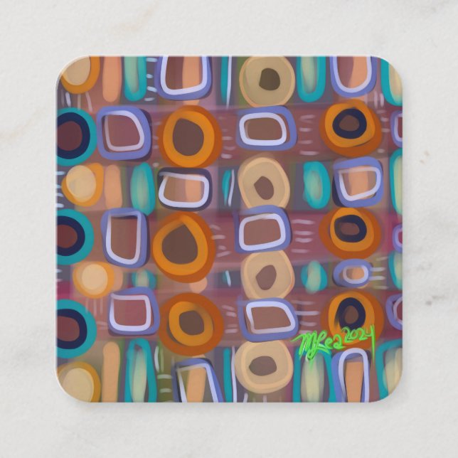 Mid Century Modern Abstract Pattern Creative  Fyrkantigt Visitkort (Framsida)