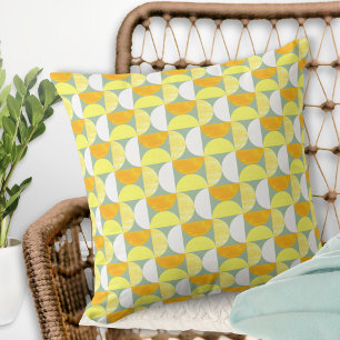 Mid Century Modern Abstrakt Bright Semicircles Kudde