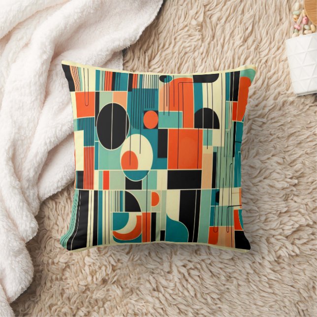 Mid Century Modern Abstrakt Dekorationskudde Kudde (Filt)