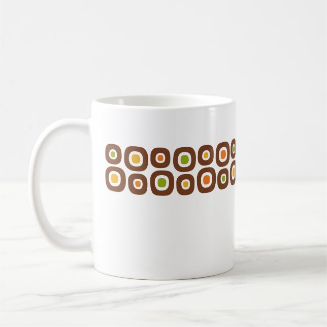 Mid Century Modern Abstrakt Geometric Mönster Kaffemugg (Vänster)