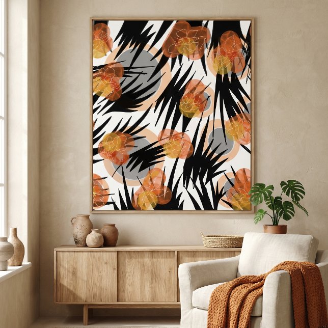 Mid century modern abstrakt geometrisk akvarell poster (Skapare uppladdad)