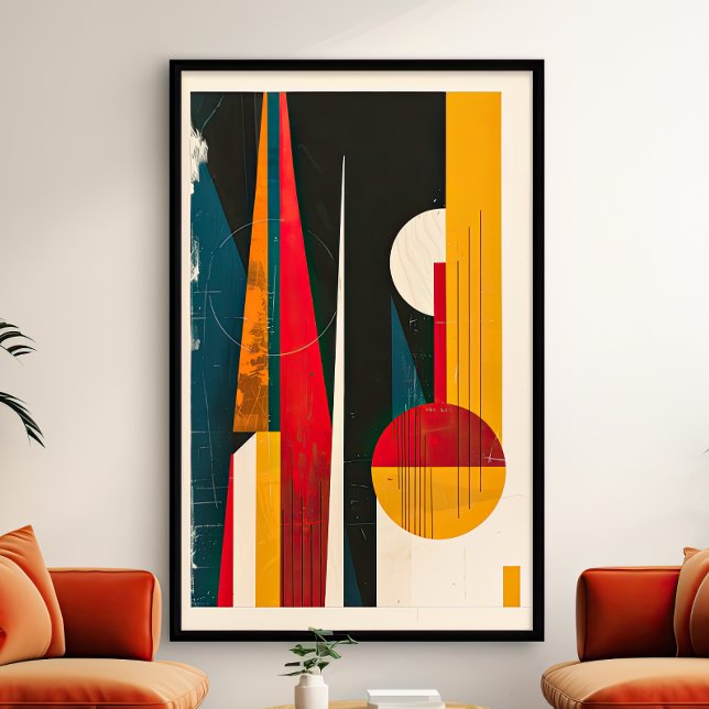 Mid-Century Modern Abstrakt Geometriska Former Poster (Skapare uppladdad)