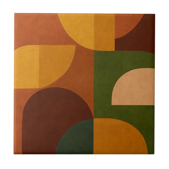 Mid-Century Modern Abstrakt Komposition Kakelplatta (Framsidan)