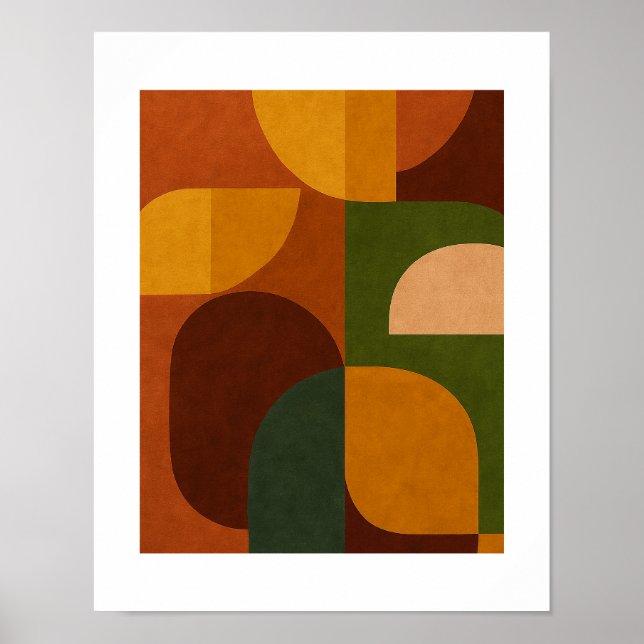 Mid-Century Modern Abstrakt Komposition Poster (Framsidan)