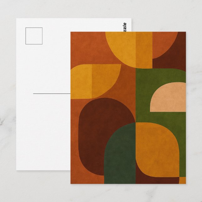 Mid-Century Modern Abstrakt Komposition Vykort (Fram/baksida)