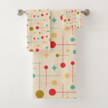 Mid Century Modern Abstrakt Mönster 29 Cream