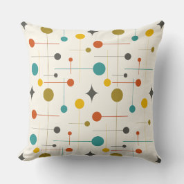 Mid Century Modern Abstrakt Mönster 29 Kräm Kudde