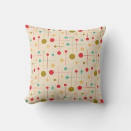 Mid Century Modern Abstrakt Mönster 29 Kräm Kudde