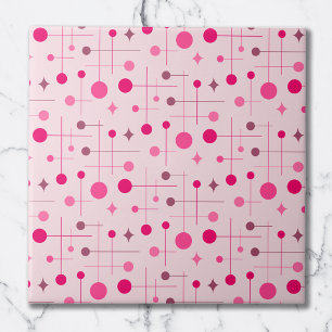 Mid Century Modern Abstrakt Mönster 29-Magentan Kakelplatta