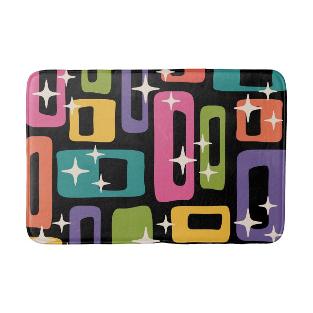 Mid Century Modern Abstrakt Mönster Badrumsmatta (Framsidan)