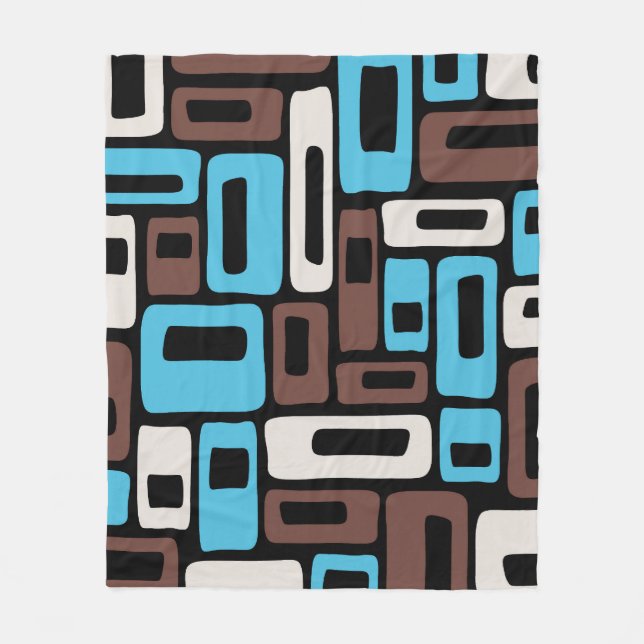 Mid Century Modern Abstrakt Mönster Fleecefilt (Framsidan)